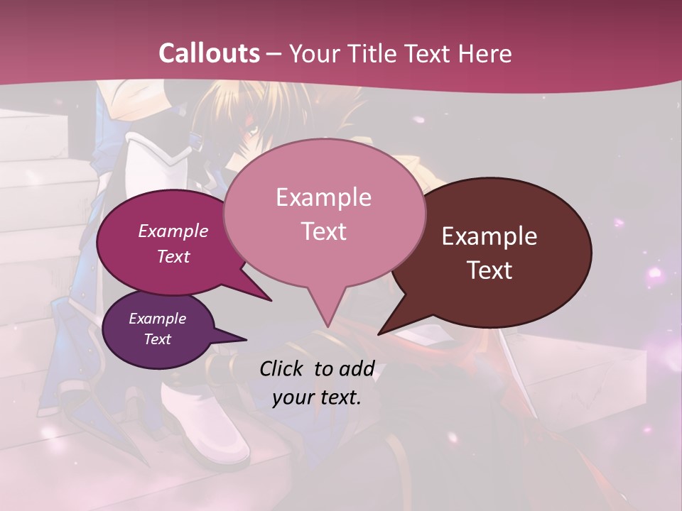 A Couple Of Anime Characters Sitting Next To Each Other PowerPoint Template