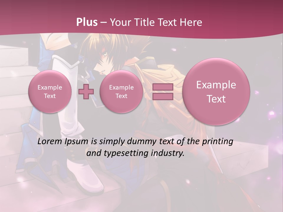A Couple Of Anime Characters Sitting Next To Each Other PowerPoint Template