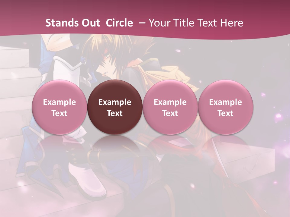 A Couple Of Anime Characters Sitting Next To Each Other PowerPoint Template