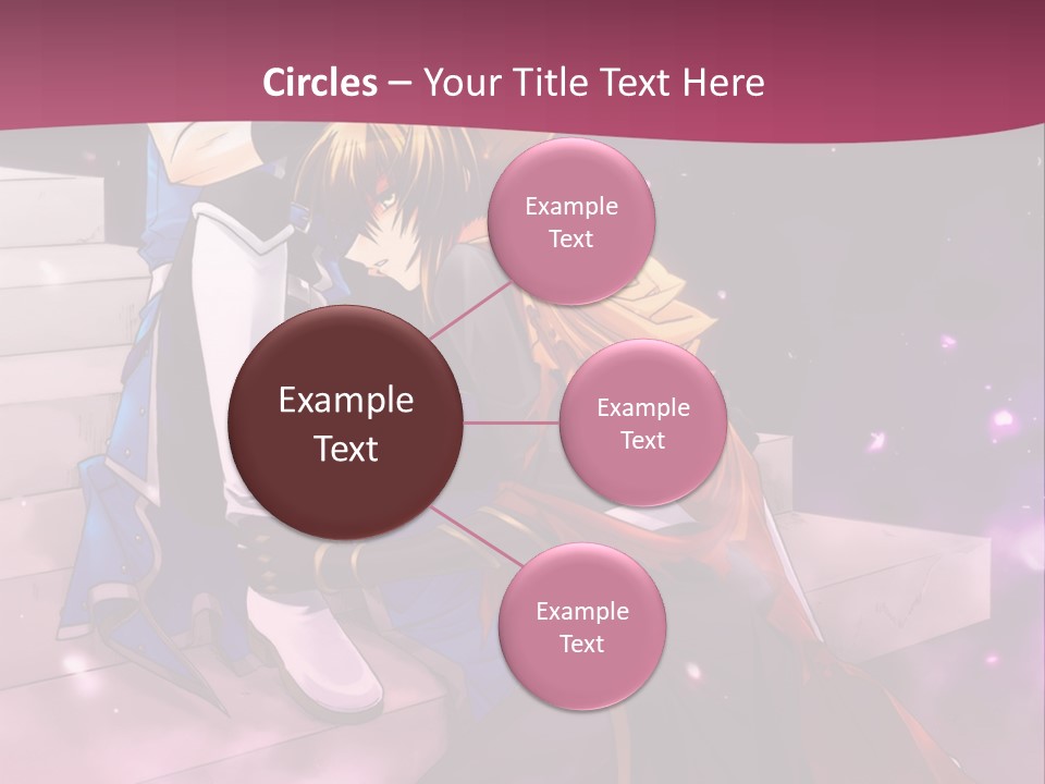 A Couple Of Anime Characters Sitting Next To Each Other PowerPoint Template