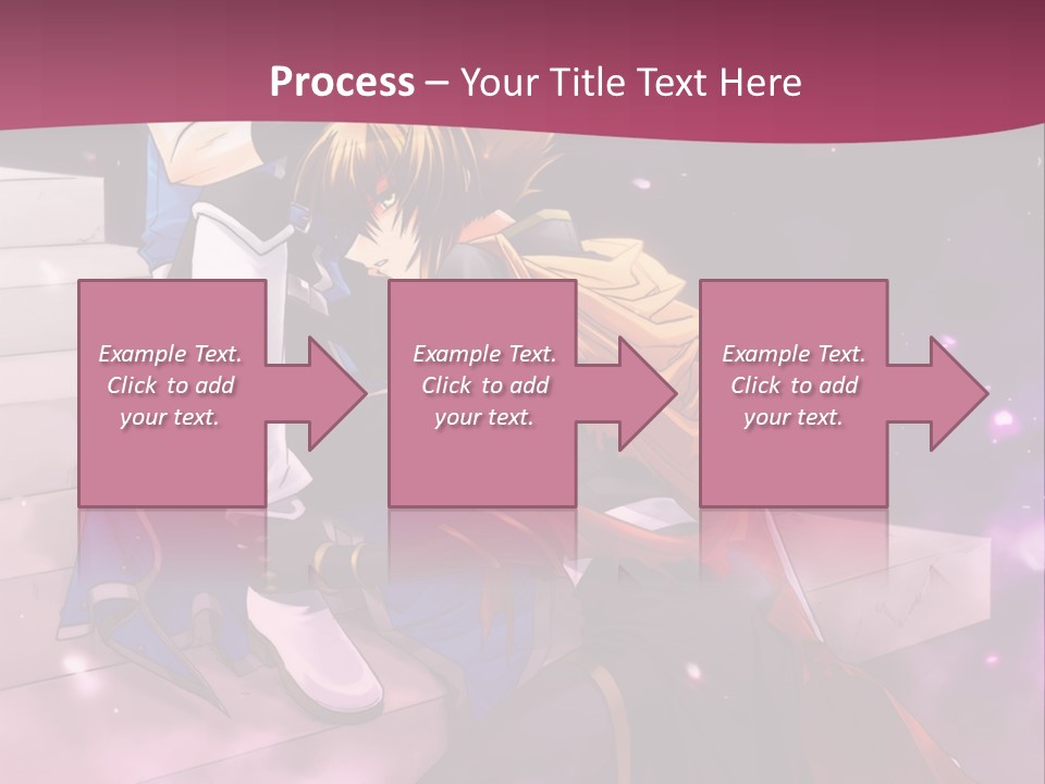 A Couple Of Anime Characters Sitting Next To Each Other PowerPoint Template