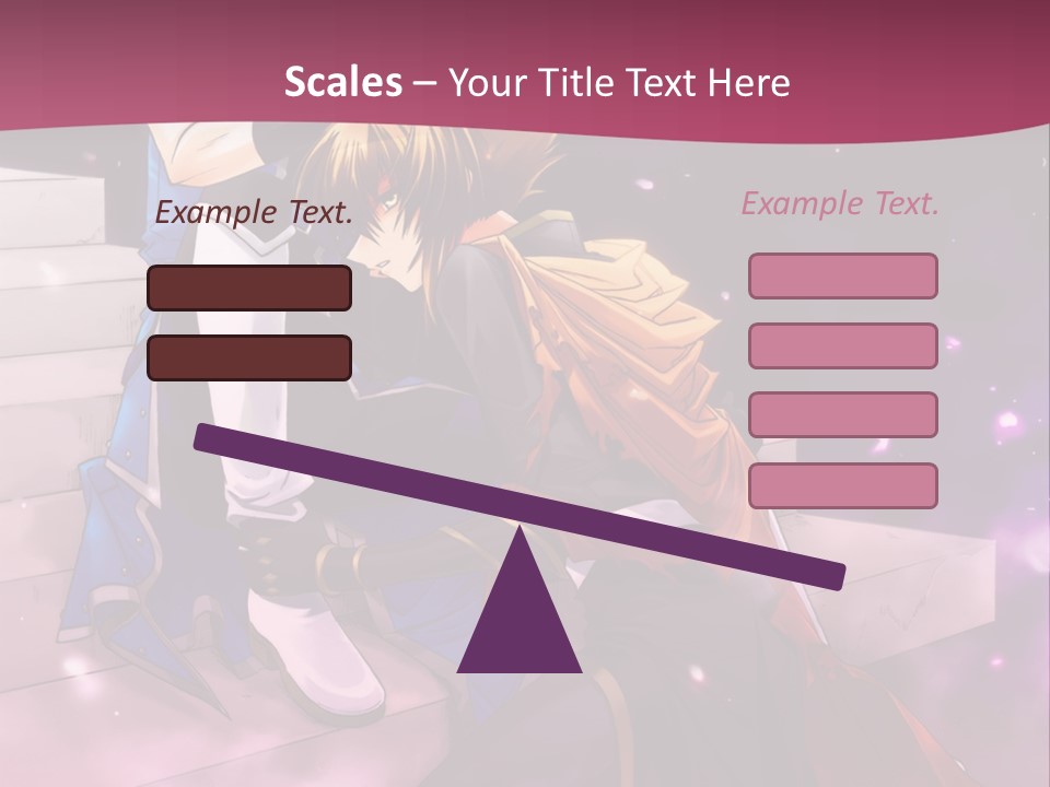 A Couple Of Anime Characters Sitting Next To Each Other PowerPoint Template