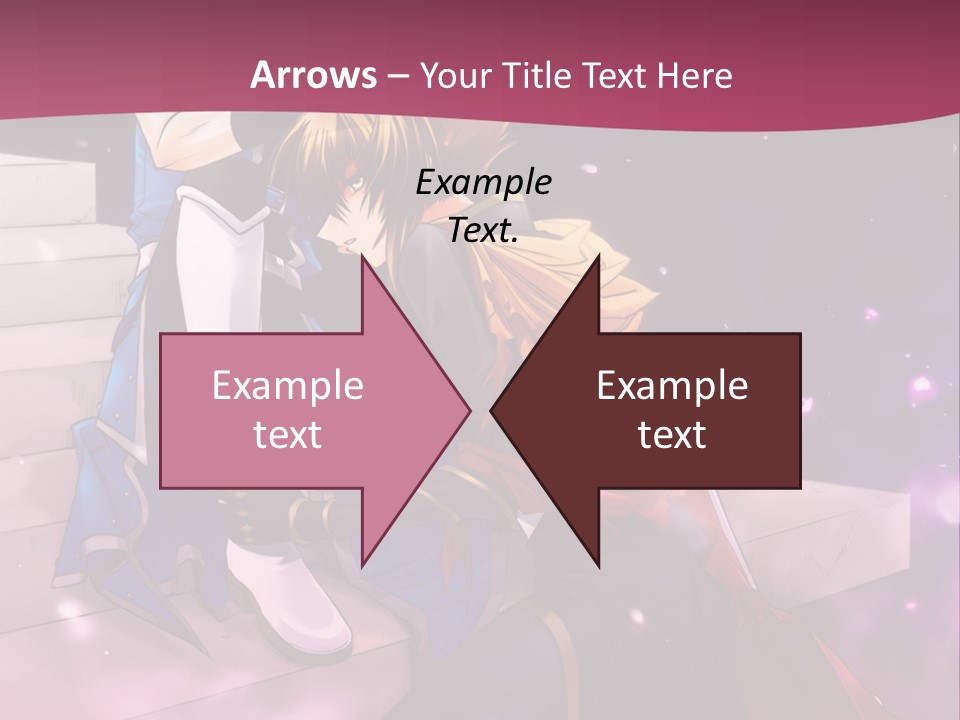 A Couple Of Anime Characters Sitting Next To Each Other PowerPoint Template