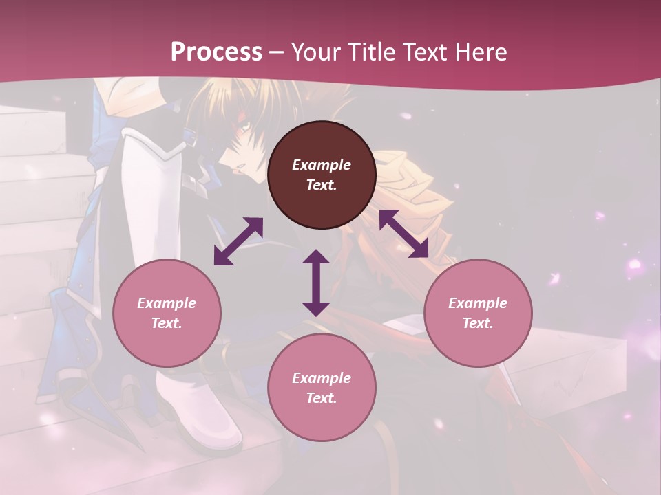 A Couple Of Anime Characters Sitting Next To Each Other PowerPoint Template