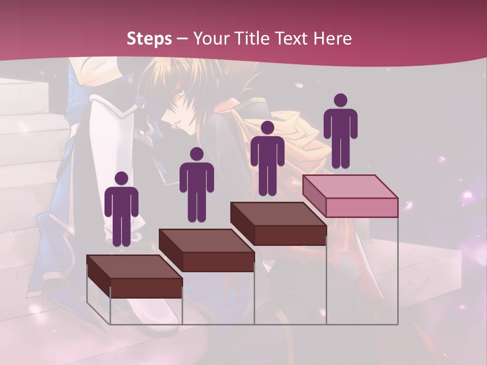 A Couple Of Anime Characters Sitting Next To Each Other PowerPoint Template