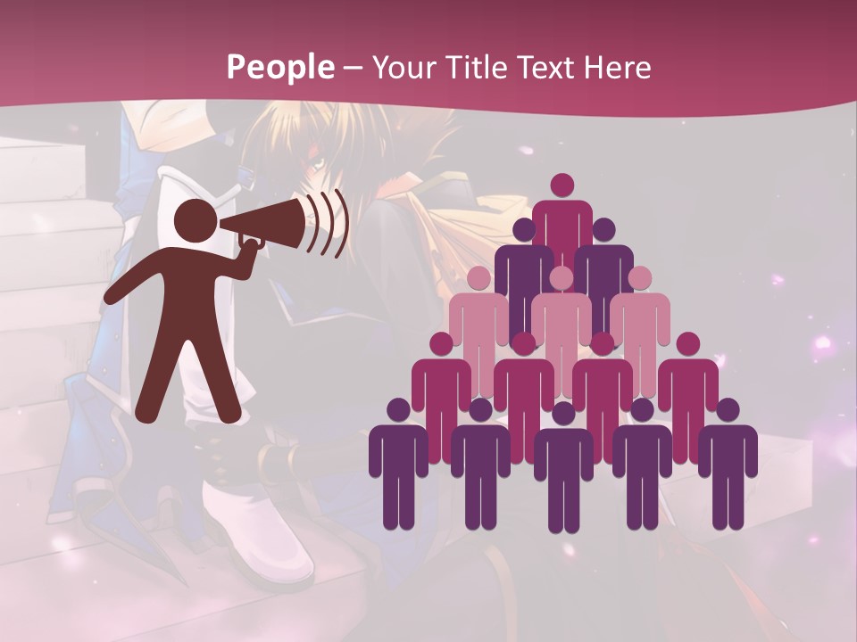 A Couple Of Anime Characters Sitting Next To Each Other PowerPoint Template