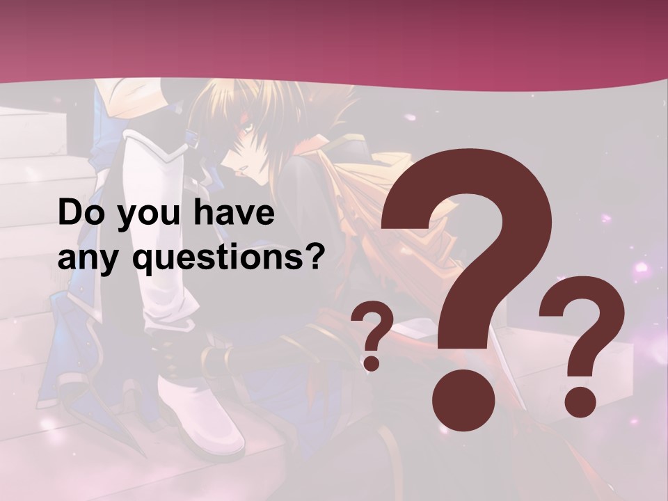 A Couple Of Anime Characters Sitting Next To Each Other PowerPoint Template