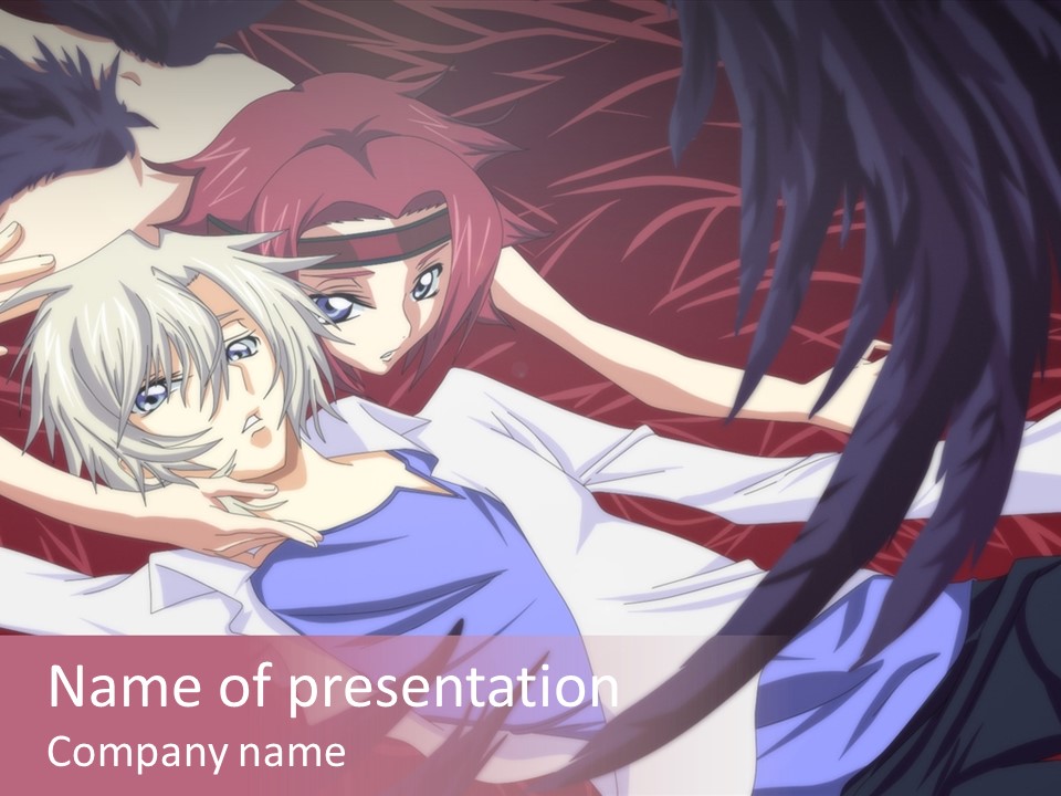 A Couple Of Anime Characters Hugging In Front Of An American Flag PowerPoint Template