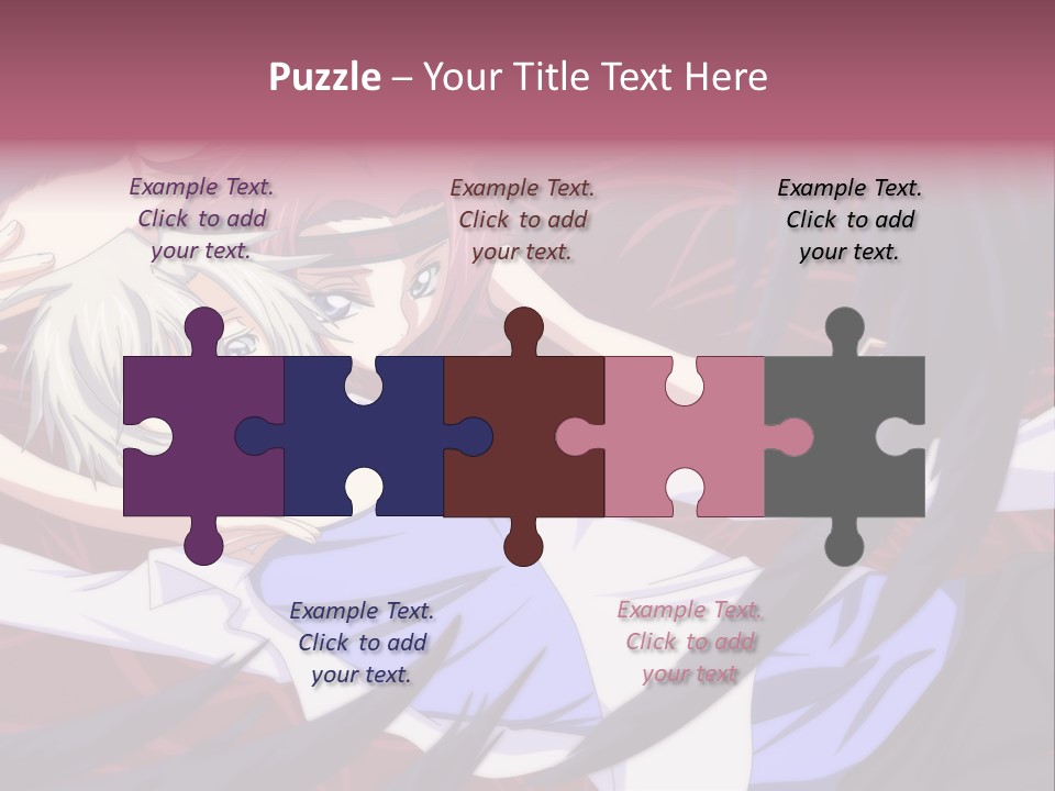 A Couple Of Anime Characters Hugging In Front Of An American Flag PowerPoint Template