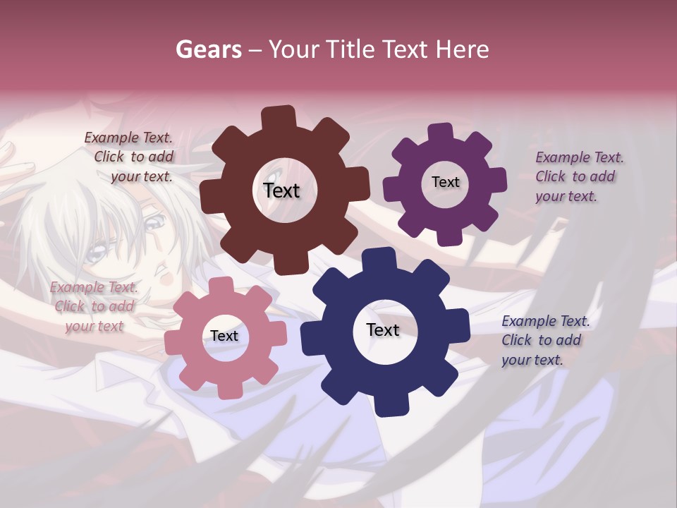 A Couple Of Anime Characters Hugging In Front Of An American Flag PowerPoint Template