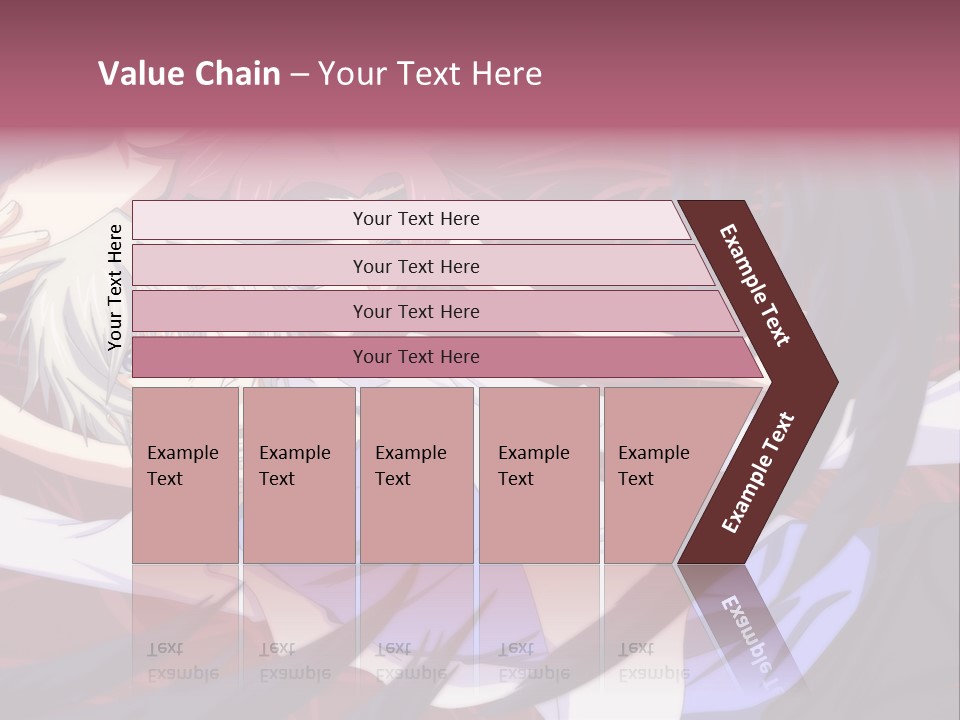 A Couple Of Anime Characters Hugging In Front Of An American Flag PowerPoint Template