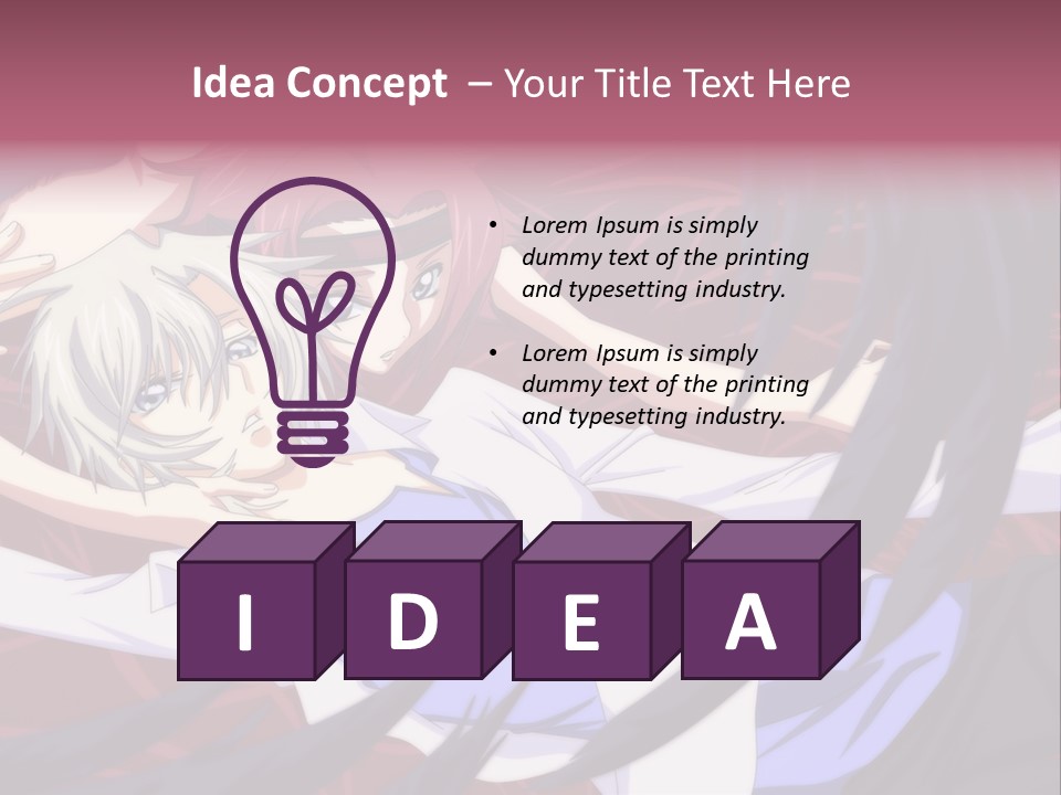 A Couple Of Anime Characters Hugging In Front Of An American Flag PowerPoint Template