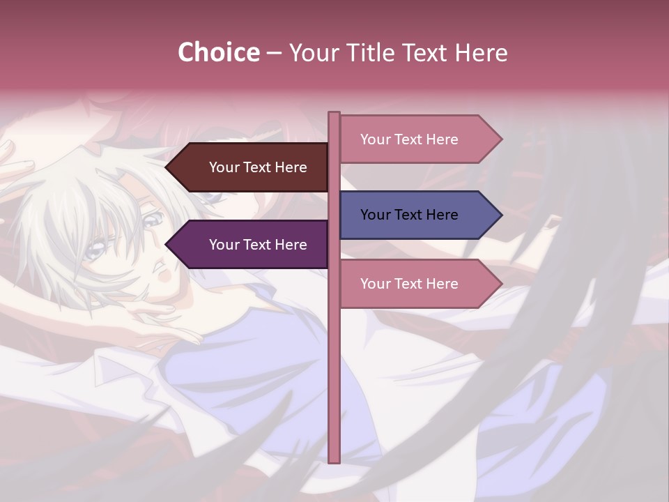 A Couple Of Anime Characters Hugging In Front Of An American Flag PowerPoint Template