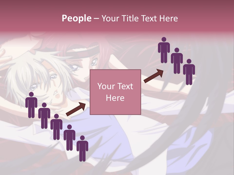 A Couple Of Anime Characters Hugging In Front Of An American Flag PowerPoint Template