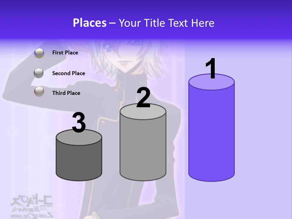 A Anime Character With White Hair And Blue Eyes PowerPoint Template