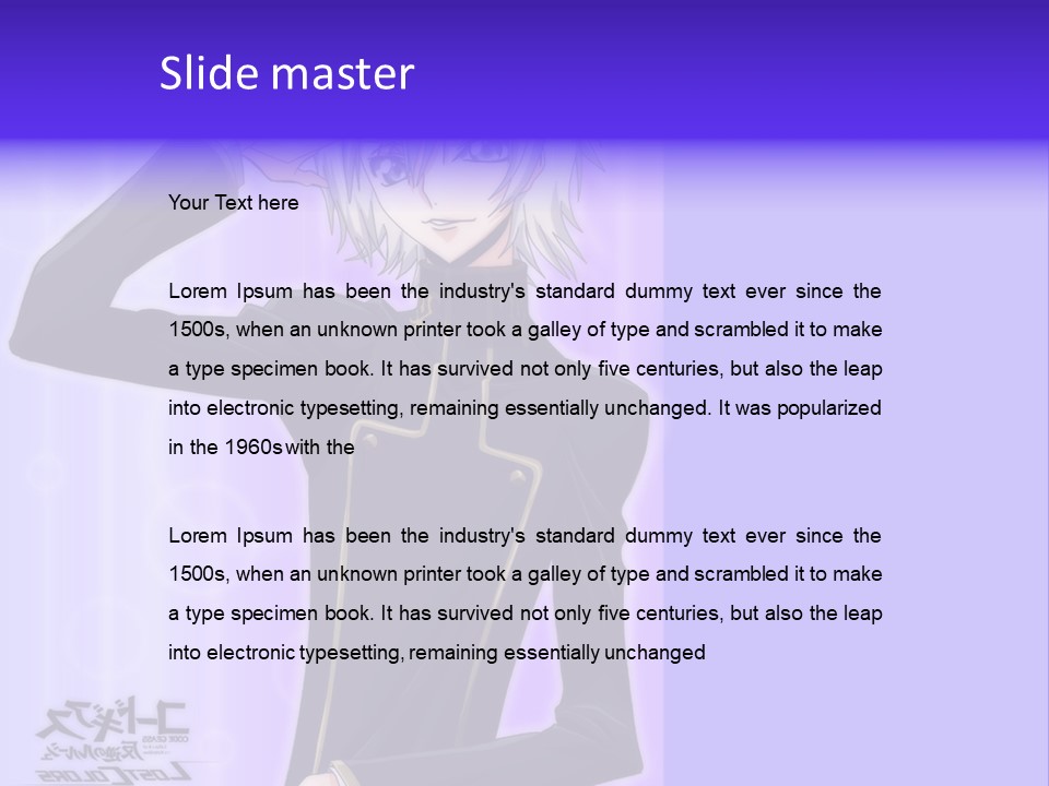 A Anime Character With White Hair And Blue Eyes PowerPoint Template