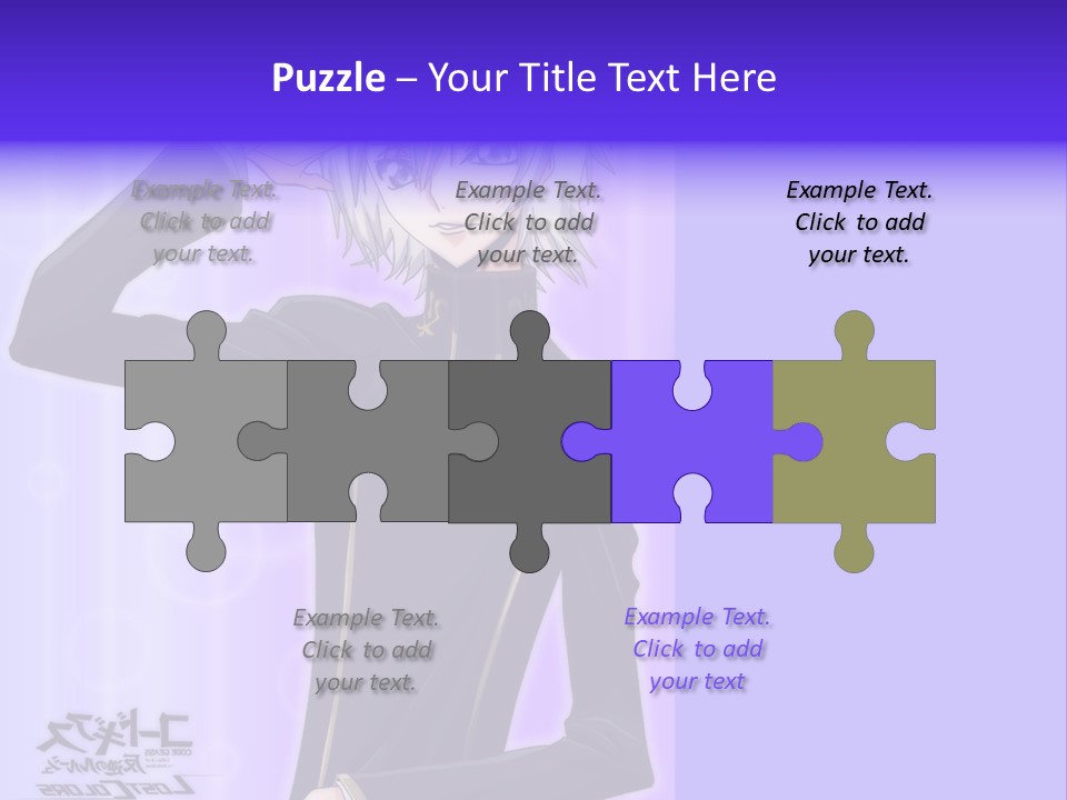 A Anime Character With White Hair And Blue Eyes PowerPoint Template