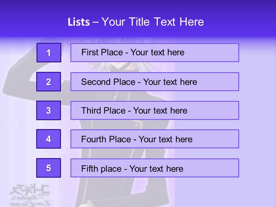 A Anime Character With White Hair And Blue Eyes PowerPoint Template