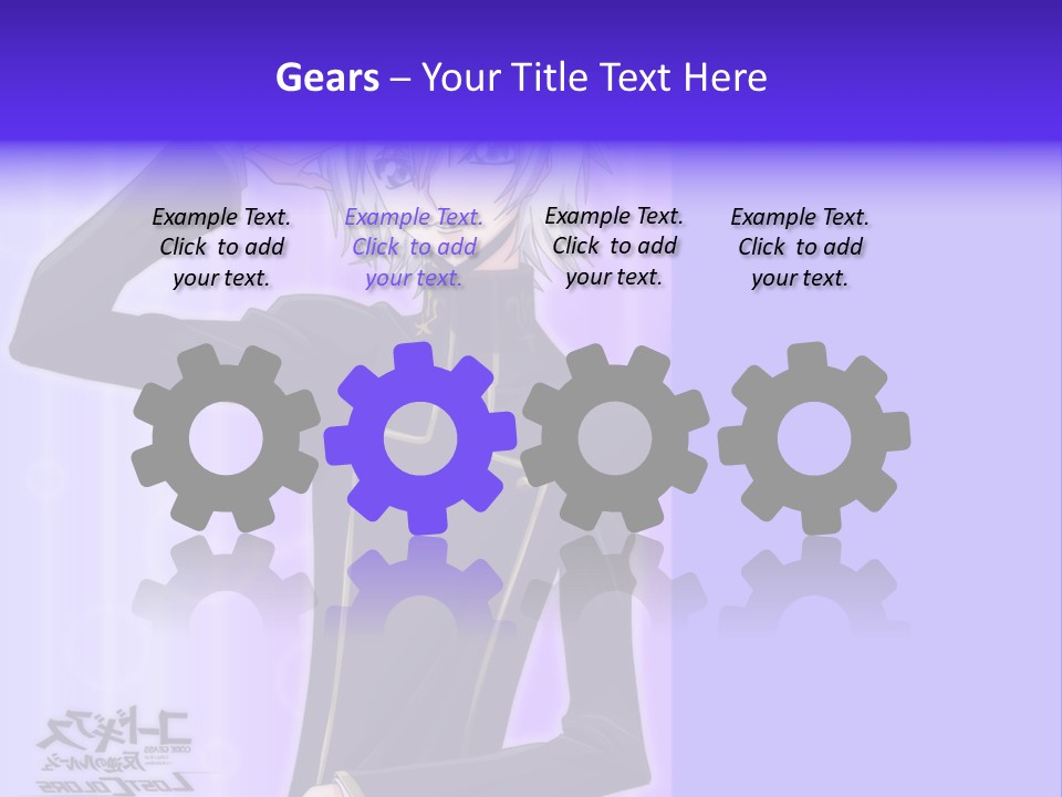 A Anime Character With White Hair And Blue Eyes PowerPoint Template