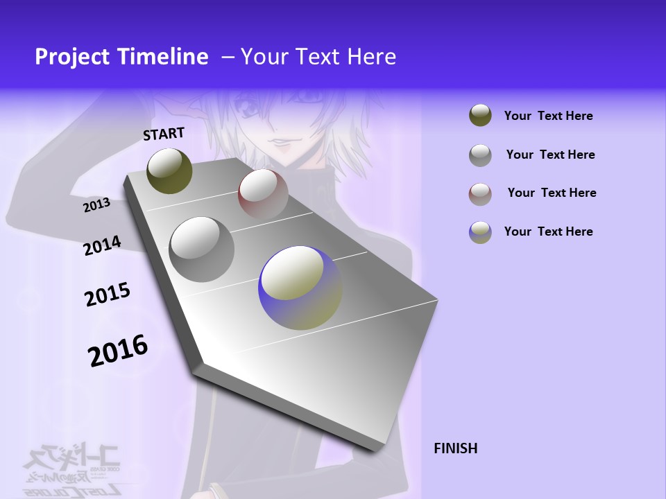 A Anime Character With White Hair And Blue Eyes PowerPoint Template