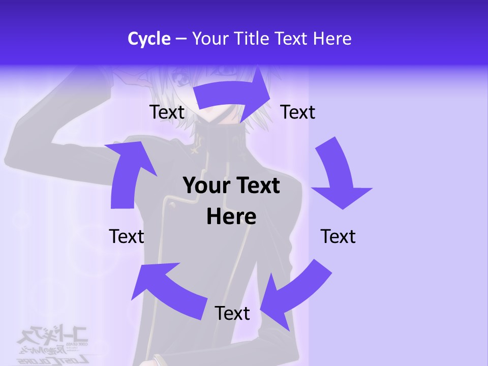 A Anime Character With White Hair And Blue Eyes PowerPoint Template