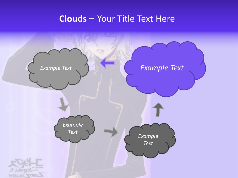 A Anime Character With White Hair And Blue Eyes PowerPoint Template