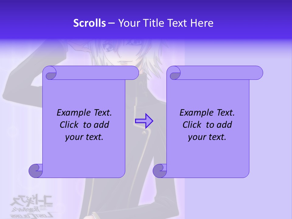 A Anime Character With White Hair And Blue Eyes PowerPoint Template