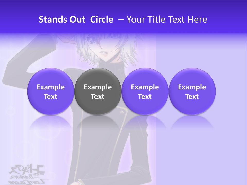 A Anime Character With White Hair And Blue Eyes PowerPoint Template