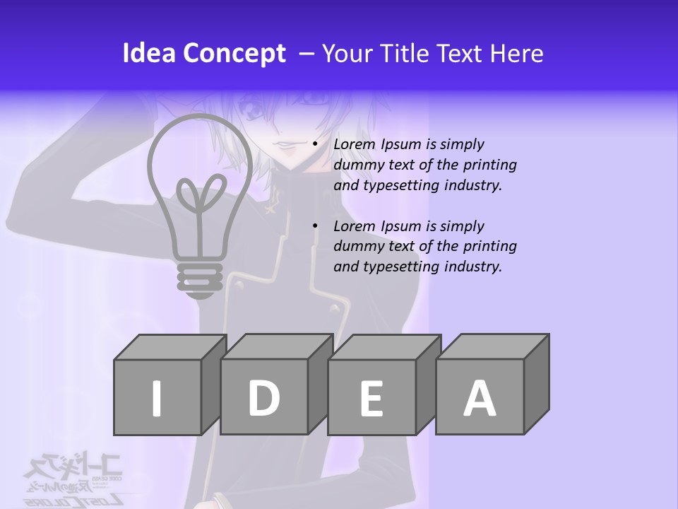 A Anime Character With White Hair And Blue Eyes PowerPoint Template