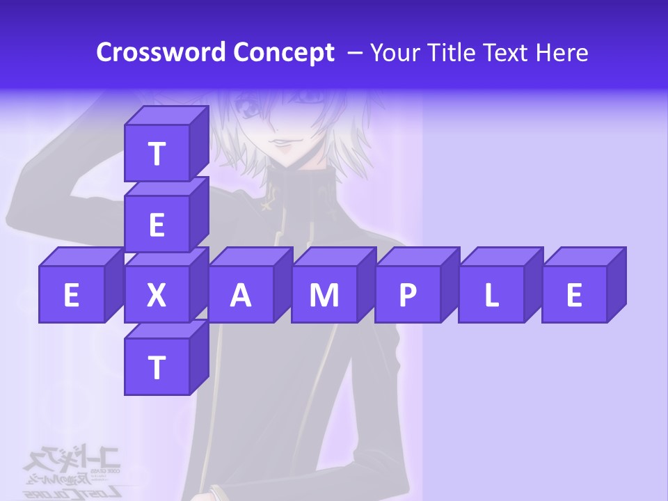 A Anime Character With White Hair And Blue Eyes PowerPoint Template