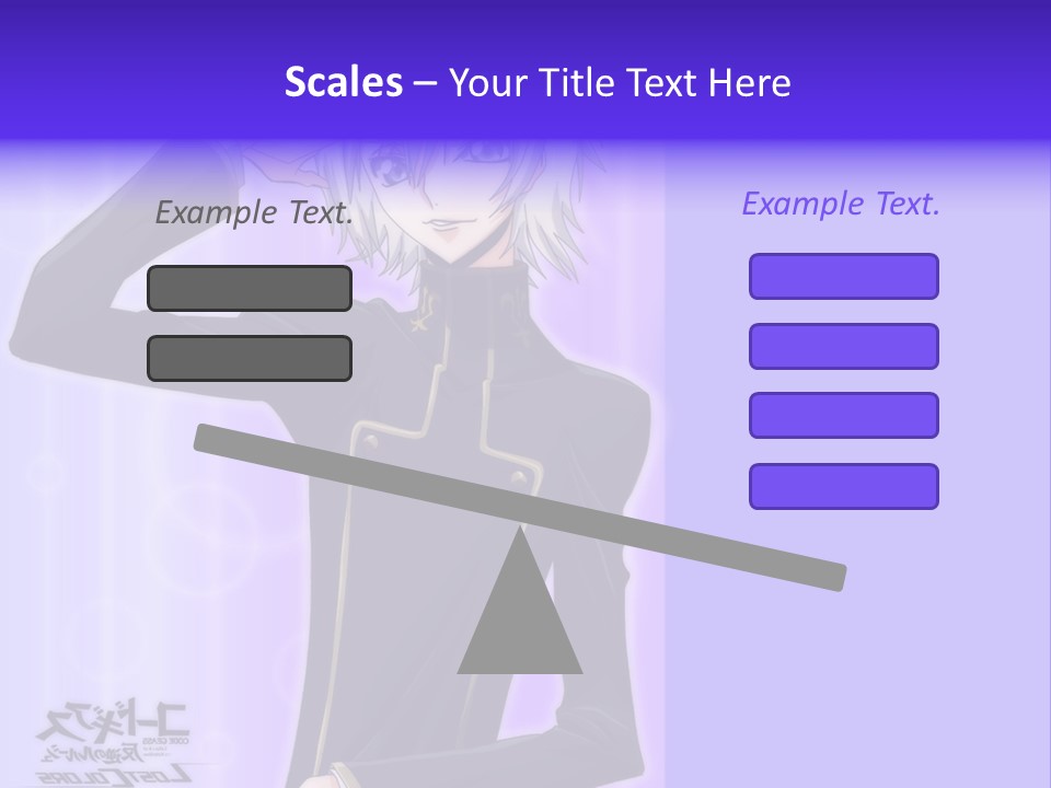 A Anime Character With White Hair And Blue Eyes PowerPoint Template
