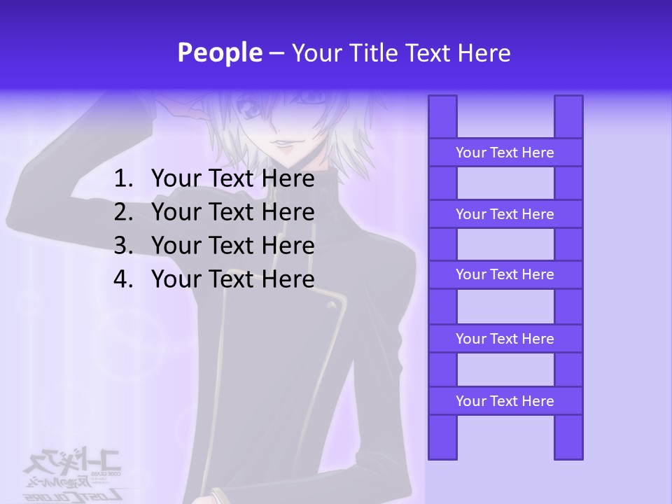 A Anime Character With White Hair And Blue Eyes PowerPoint Template