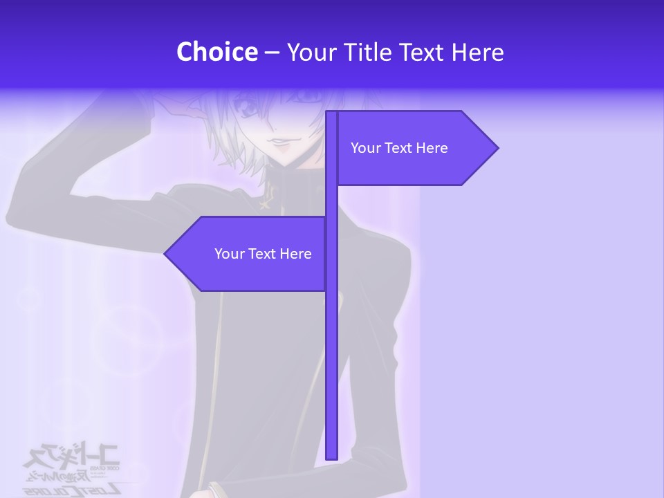 A Anime Character With White Hair And Blue Eyes PowerPoint Template