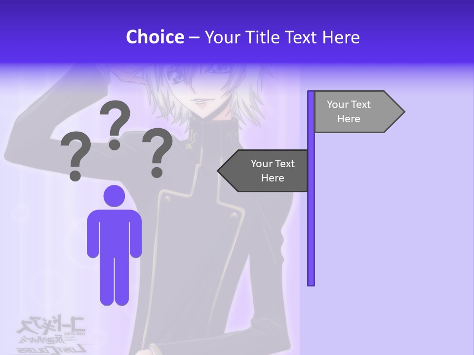 A Anime Character With White Hair And Blue Eyes PowerPoint Template