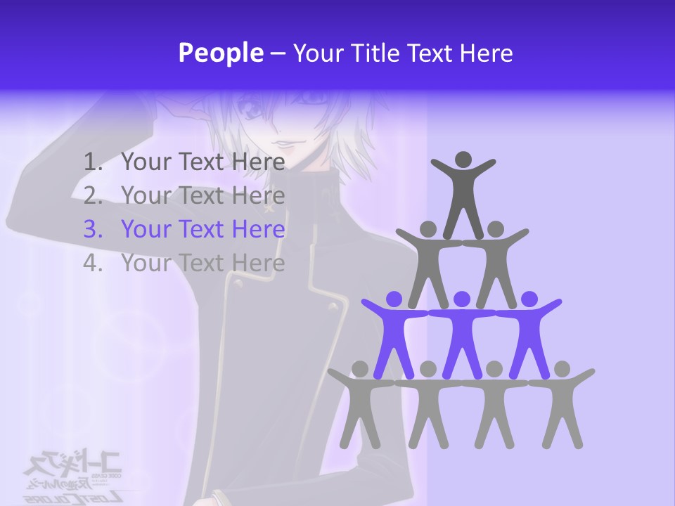 A Anime Character With White Hair And Blue Eyes PowerPoint Template