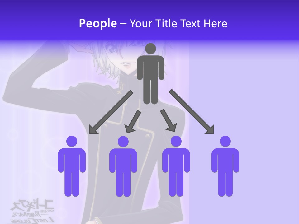 A Anime Character With White Hair And Blue Eyes PowerPoint Template