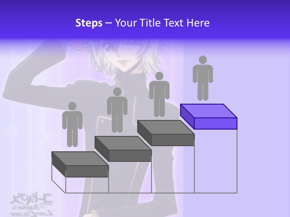 A Anime Character With White Hair And Blue Eyes PowerPoint Template