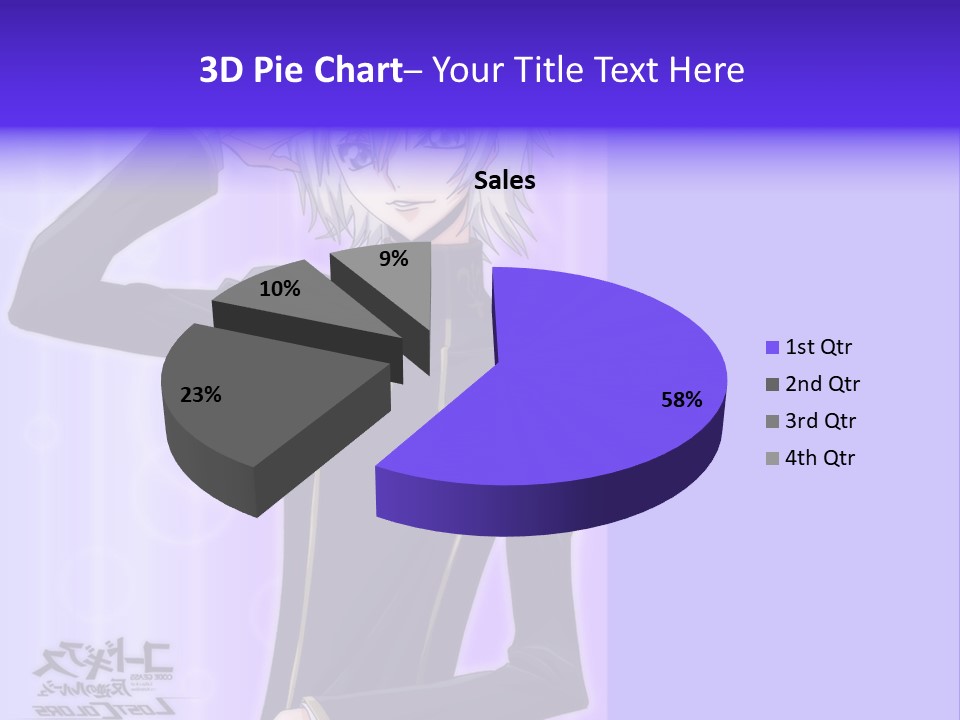 A Anime Character With White Hair And Blue Eyes PowerPoint Template