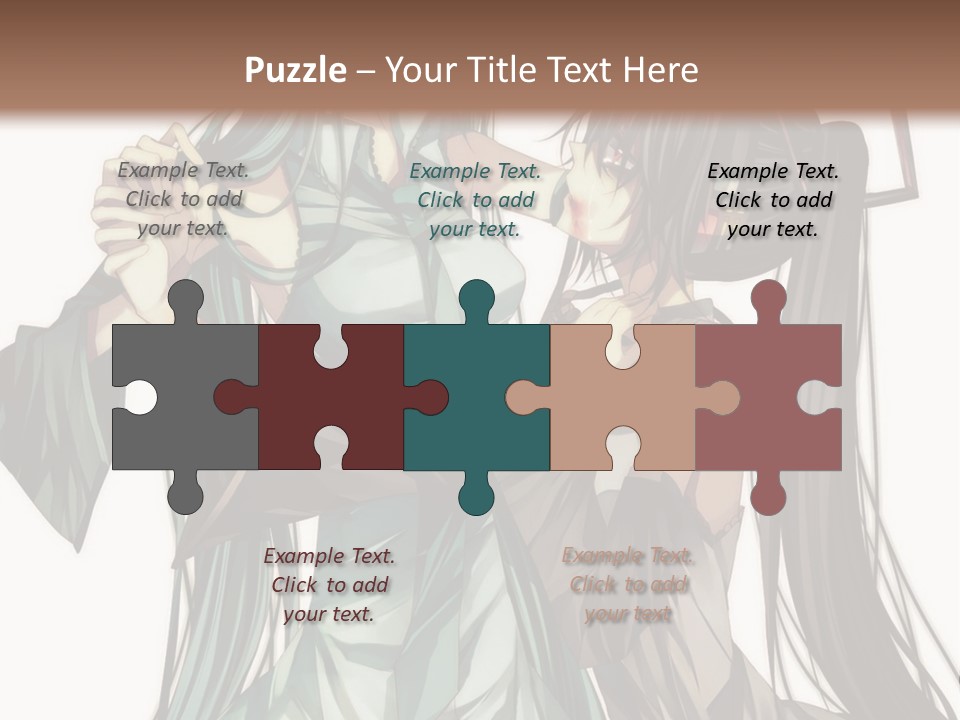 A Couple Of Anime Characters Standing Next To Each Other PowerPoint Template