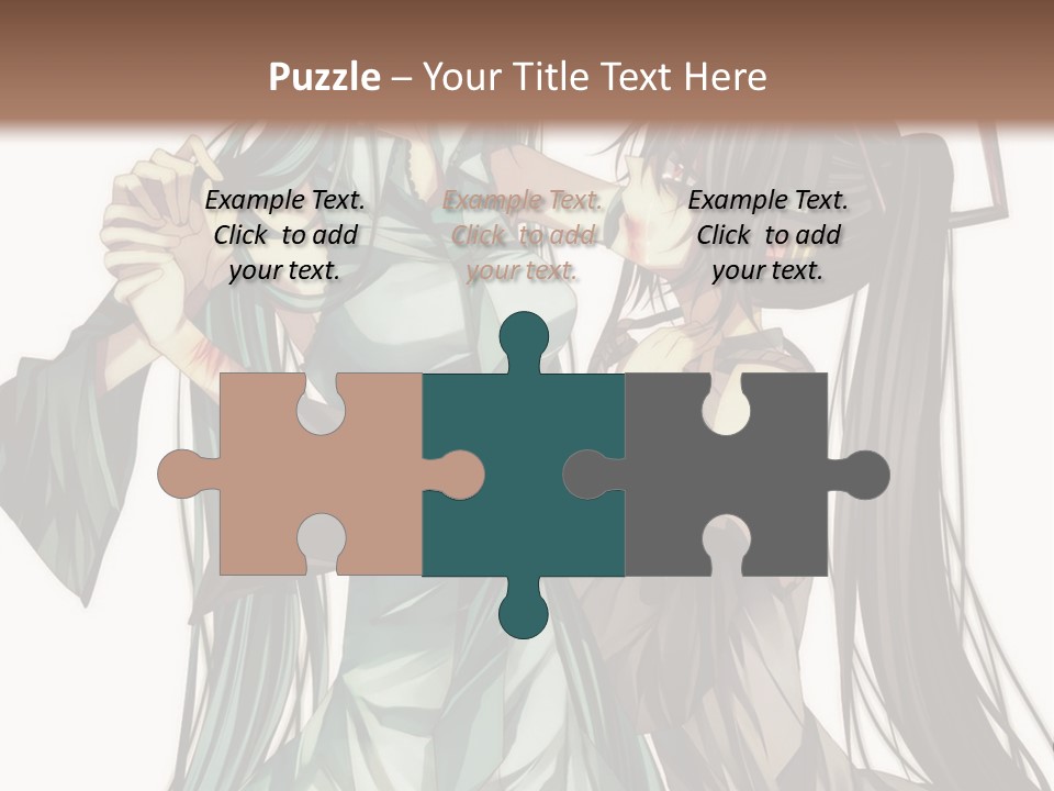 A Couple Of Anime Characters Standing Next To Each Other PowerPoint Template