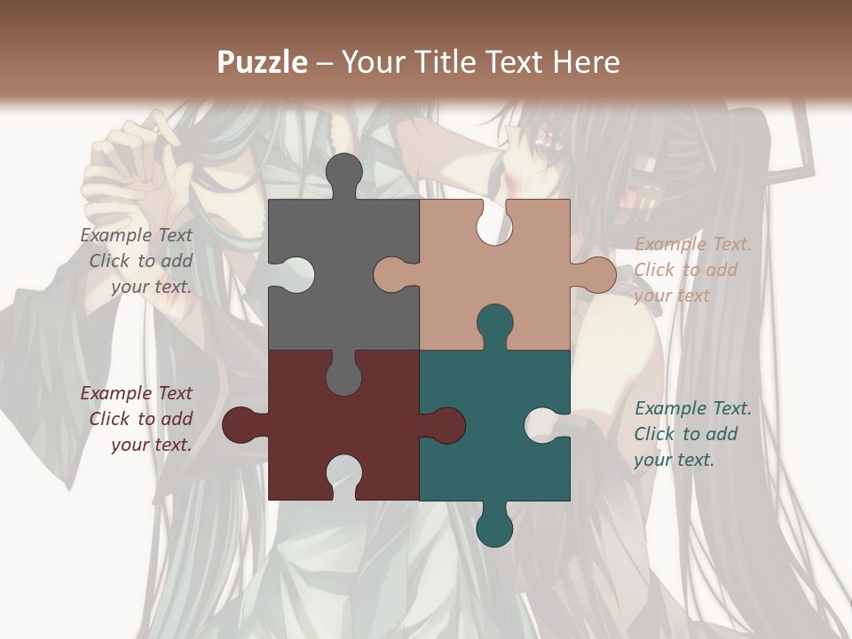 A Couple Of Anime Characters Standing Next To Each Other PowerPoint Template