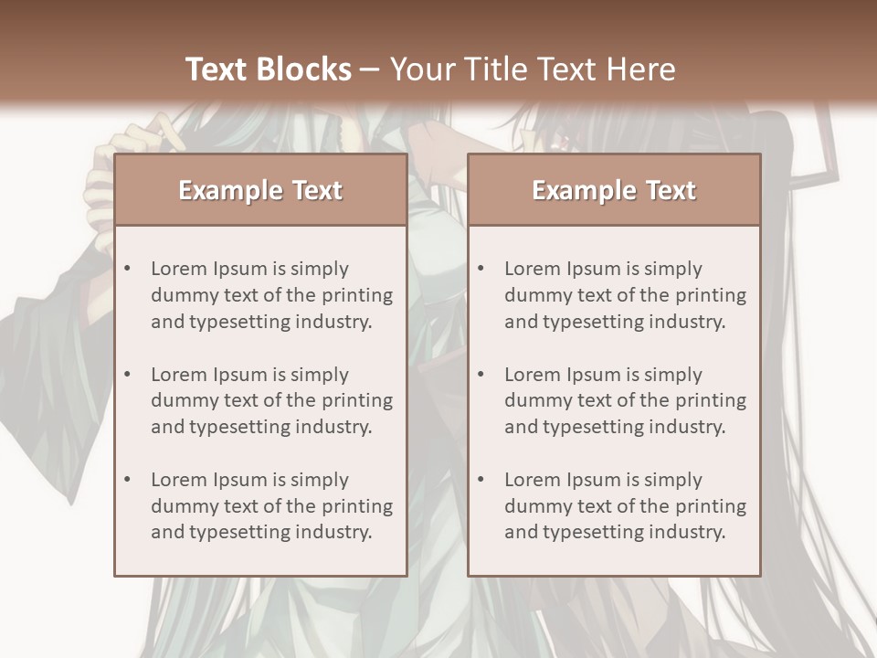 A Couple Of Anime Characters Standing Next To Each Other PowerPoint Template