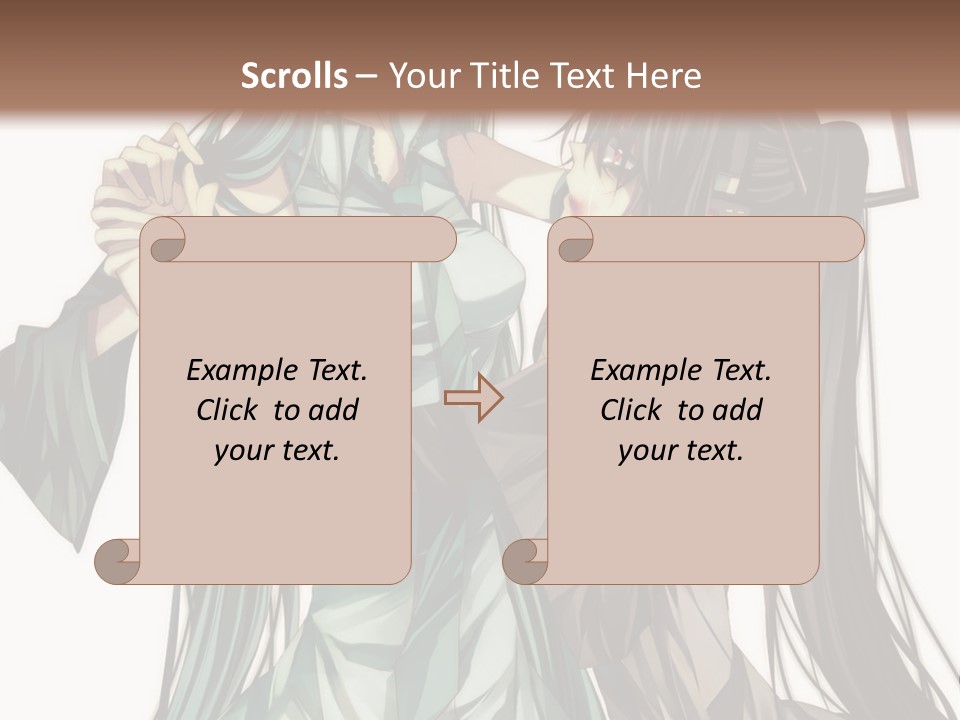 A Couple Of Anime Characters Standing Next To Each Other PowerPoint Template