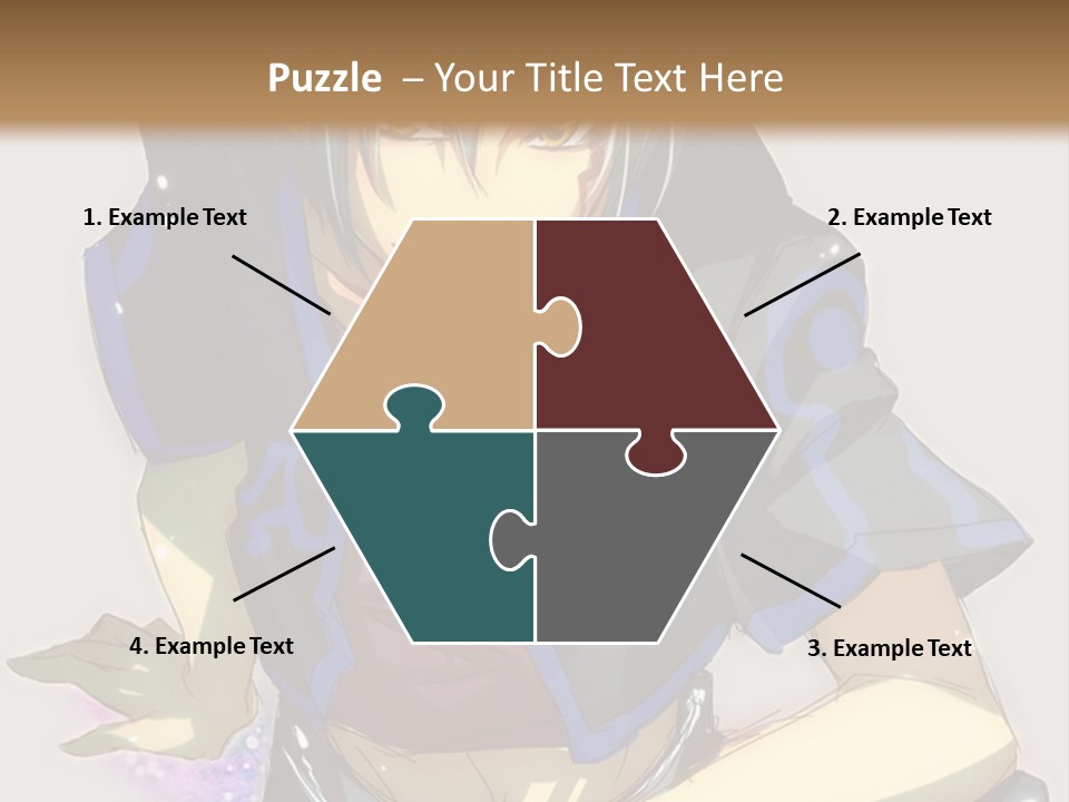 An Anime Character With White Hair And Blue Eyes PowerPoint Template