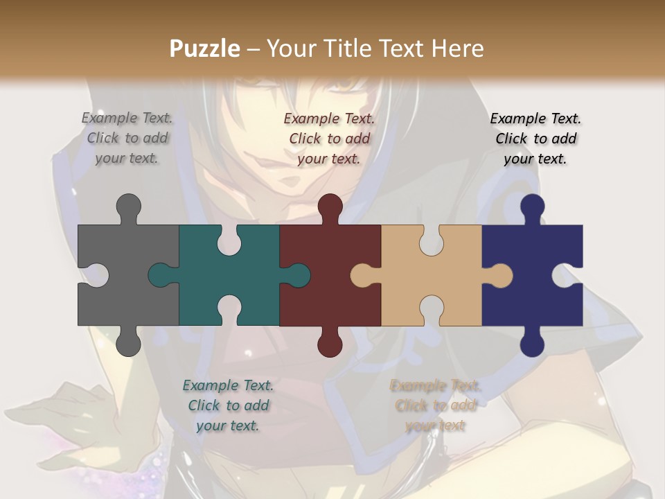 An Anime Character With White Hair And Blue Eyes PowerPoint Template