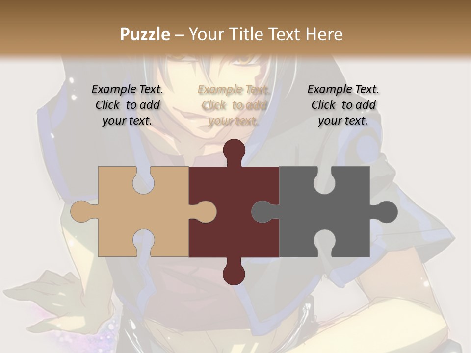 An Anime Character With White Hair And Blue Eyes PowerPoint Template