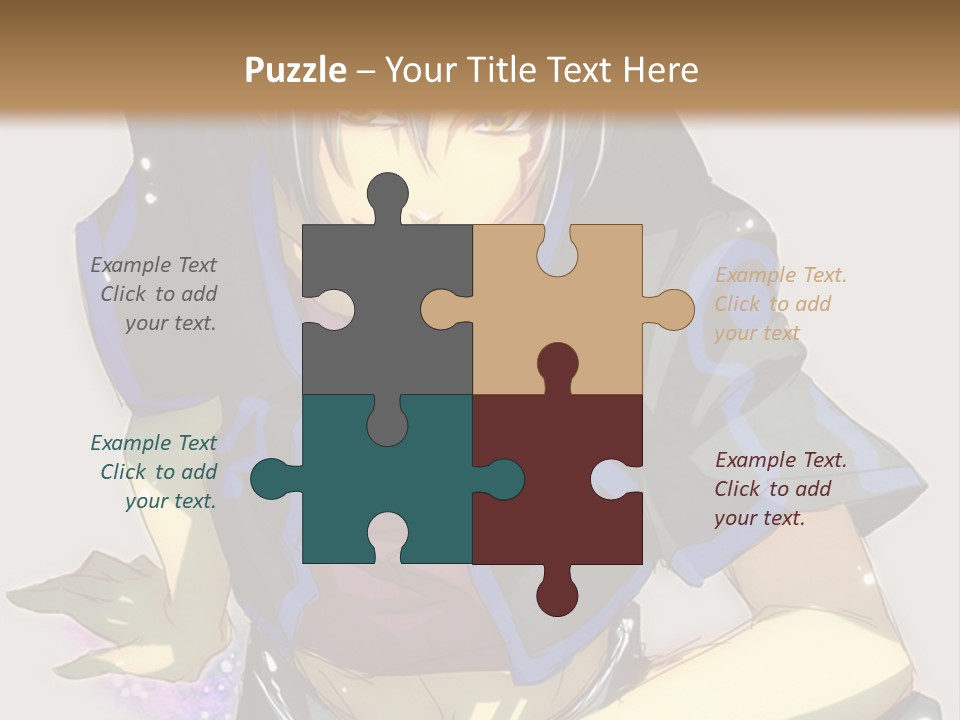 An Anime Character With White Hair And Blue Eyes PowerPoint Template