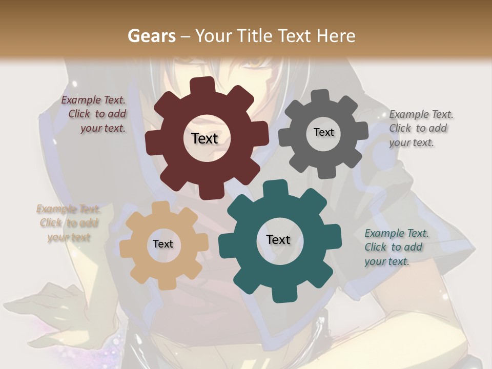 An Anime Character With White Hair And Blue Eyes PowerPoint Template