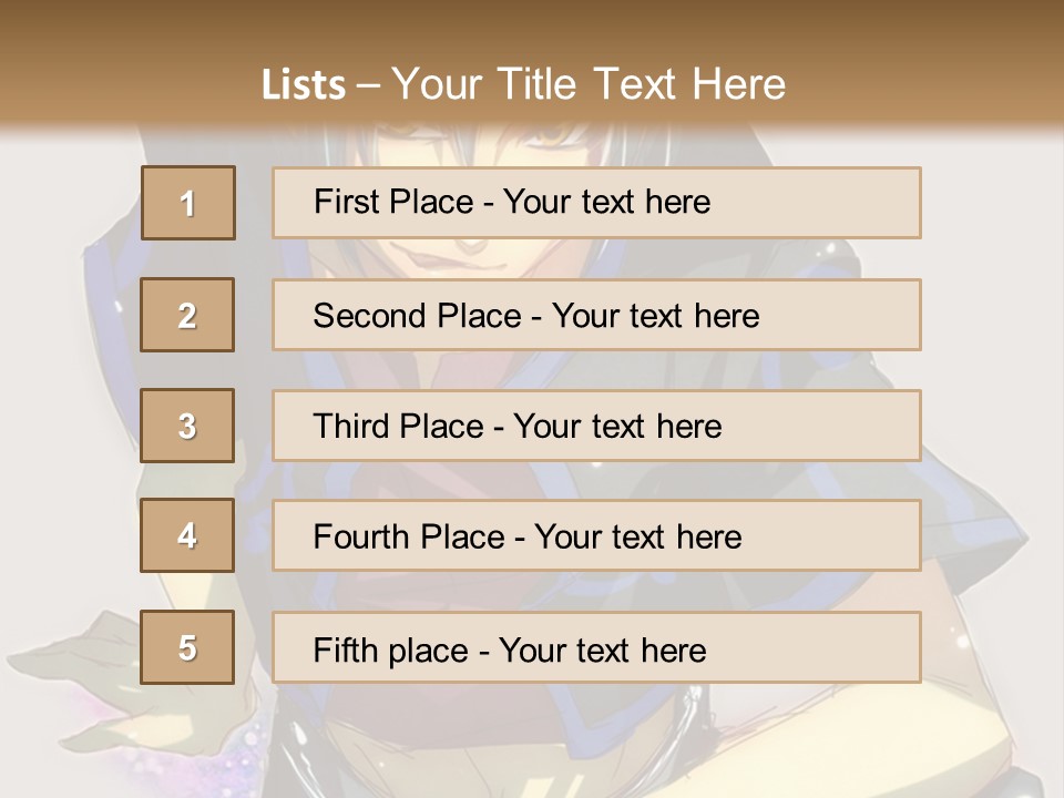 An Anime Character With White Hair And Blue Eyes PowerPoint Template