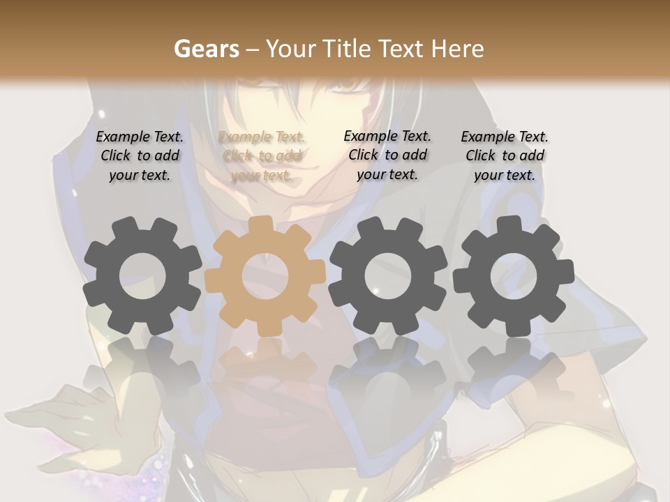 An Anime Character With White Hair And Blue Eyes PowerPoint Template